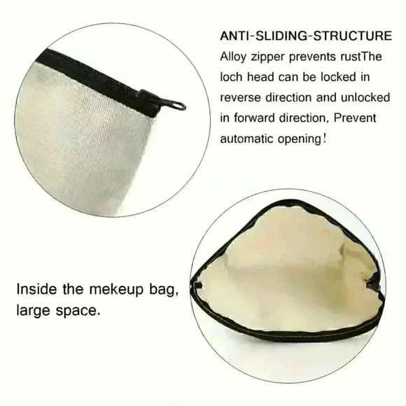 "Let's Grow Old And Wrinkly Together" Turtles Makeup Cosmetic Bag Zipper Pouch - Picture 3 of 3